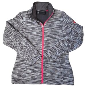 Spyder Large Encore Full Zip Fleece Jacket Gray Pink